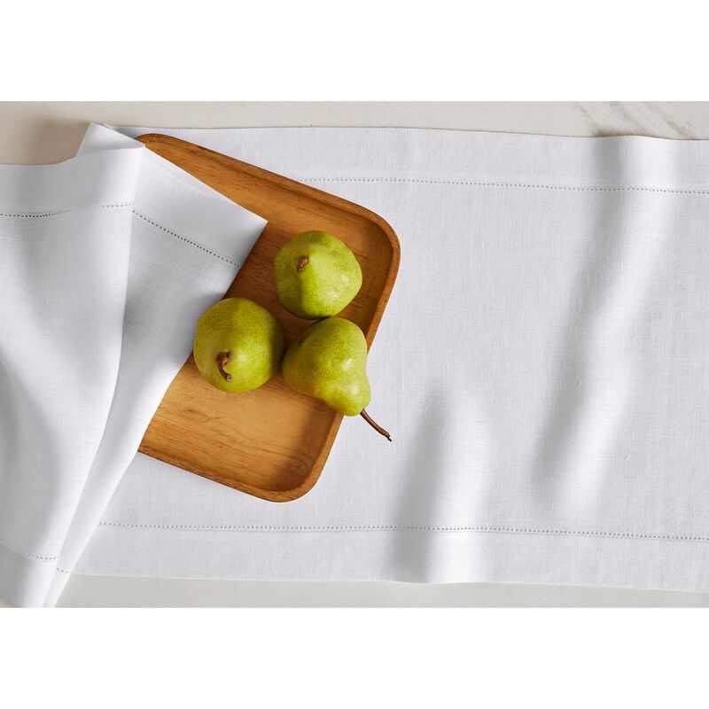 Solino Home 100% Pure Linen Table Runner | Sonoma Hemstitch