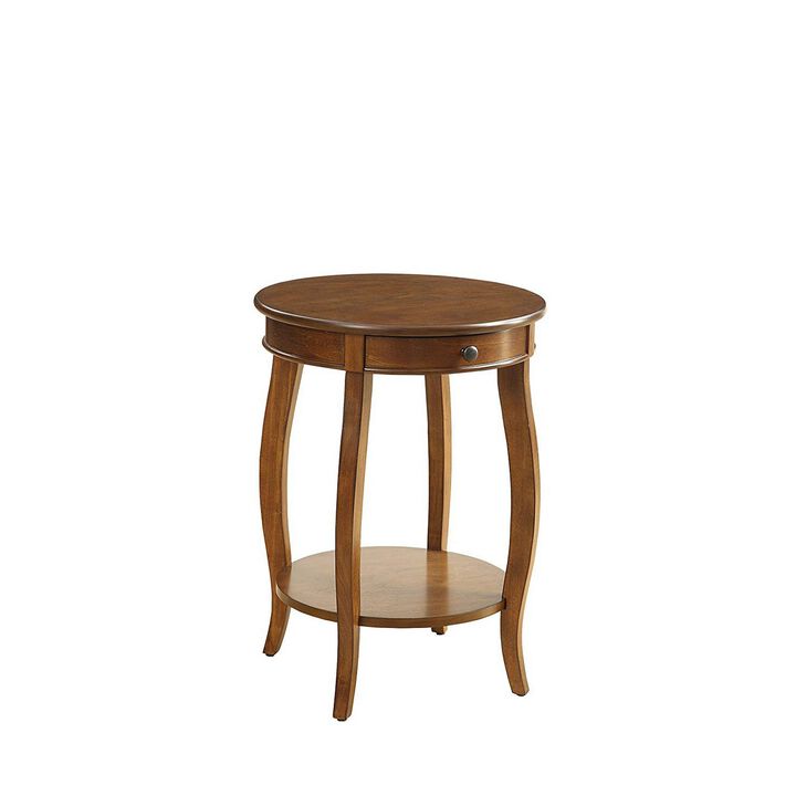 Alysa End Table, Walnut-Benzara
