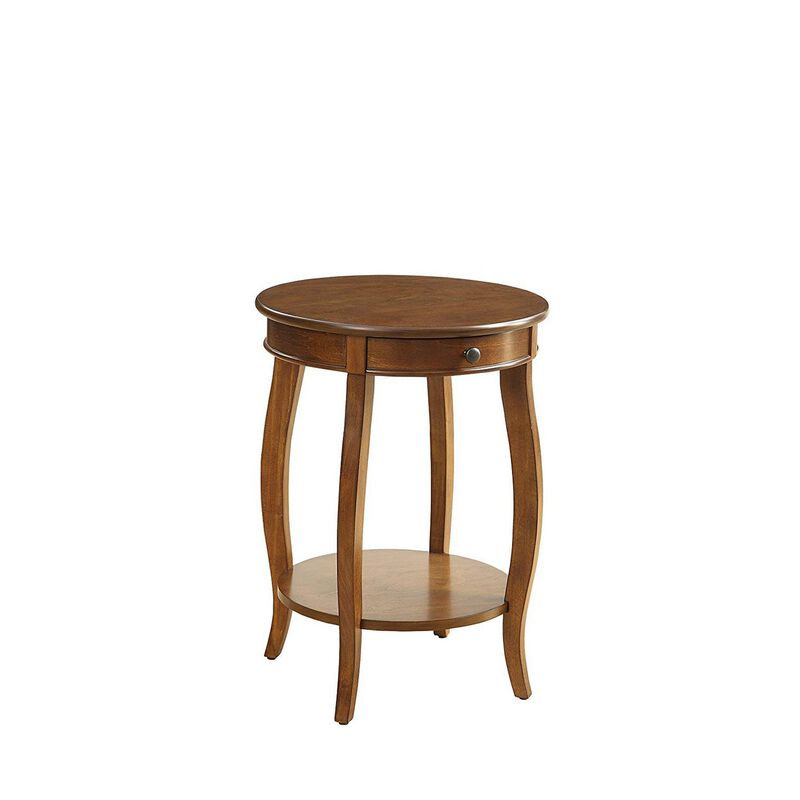 Alysa End Table, Walnut-Benzara