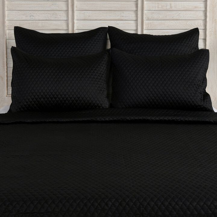 Kahn 26 Inch Hand Stitched Sateen Euro Pillow Sham, Cotton Fill-Benzara