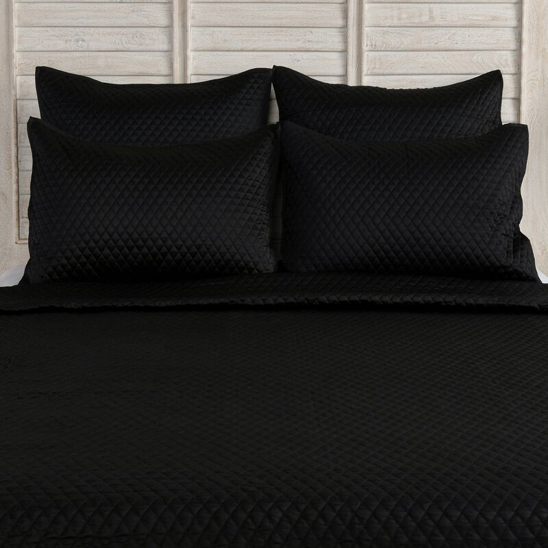 Kahn 26 Inch Hand Stitched Sateen Euro Pillow Sham, Cotton Fill-Benzara