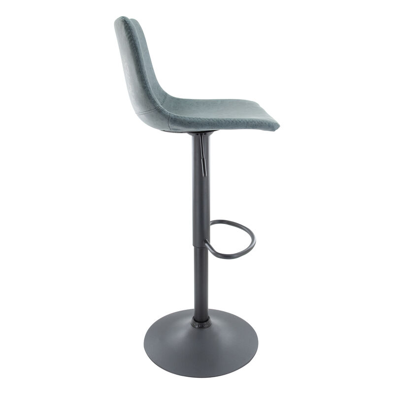 LeisureMod Tilbury Modern Adjustable Bar Stool With Footrest & 360-Degree Swivel