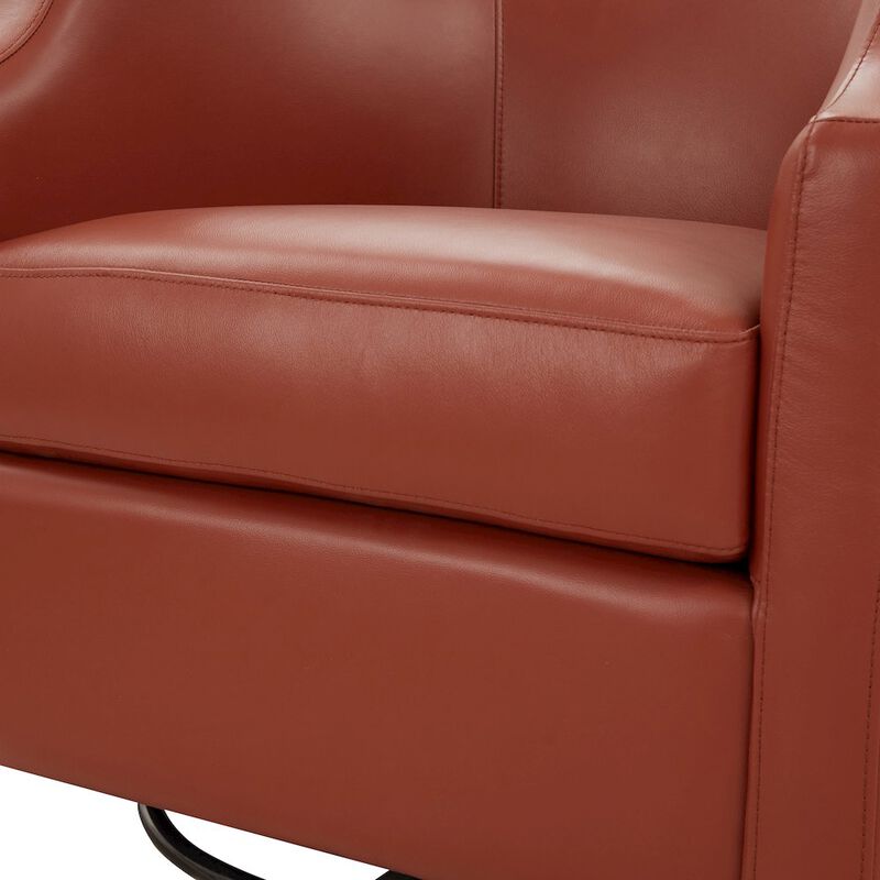 Comfort Pointe Caramel Top Grain Leather Swivel Glider Barrel Chair