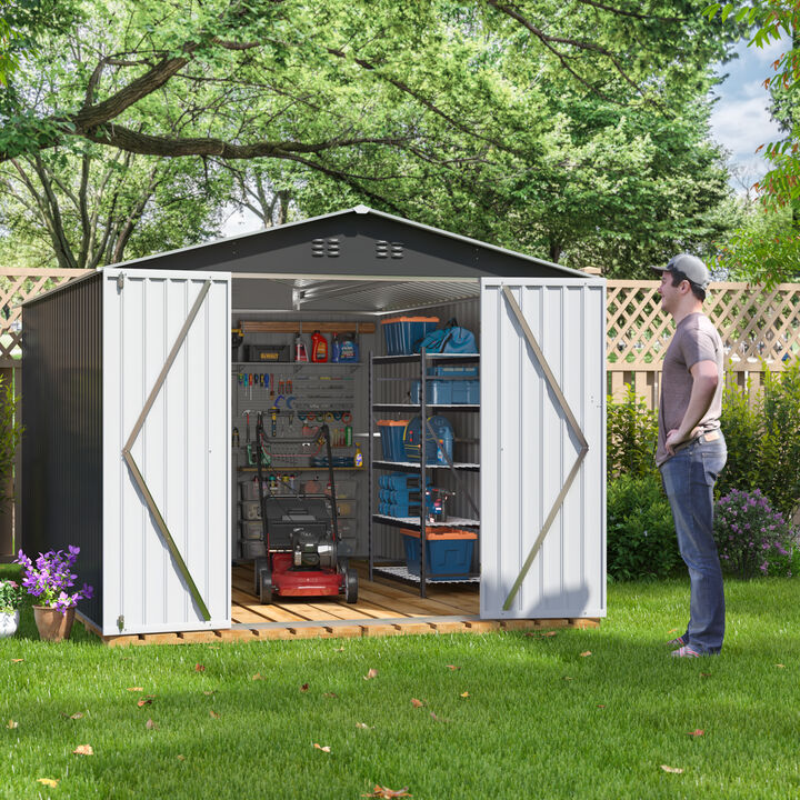 8' x 12' Metal Storage Shed for Outdoor