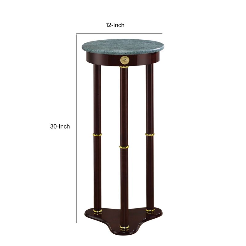 Ideally Classic Accent Table, Merlot Brown-Benzara