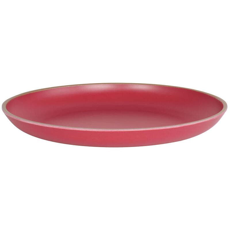 Gibson Home Rockabye 4 Piece Melamine Dinner Plate Set in Dark Pink