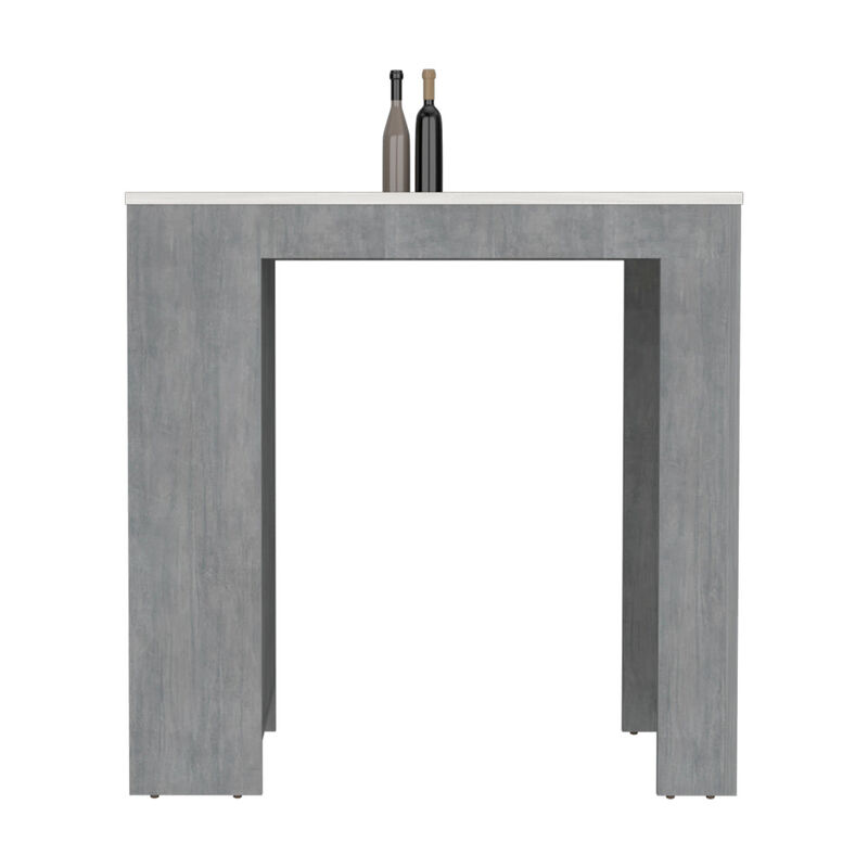 Kitchen Island Doyle, Kitchen, Concrete Gray / Ibiza Marble Color Finish