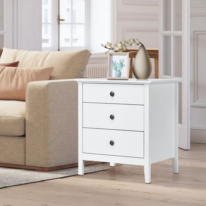 Hivvago 3 Drawers Nightstand Beside End Side Table Accent Table