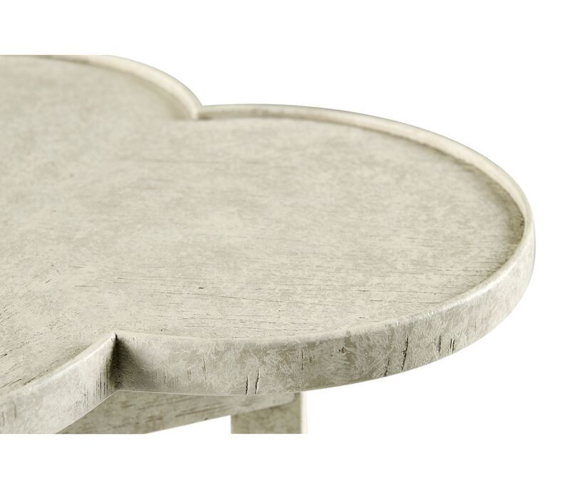 Whitewash Trefoil Side Table