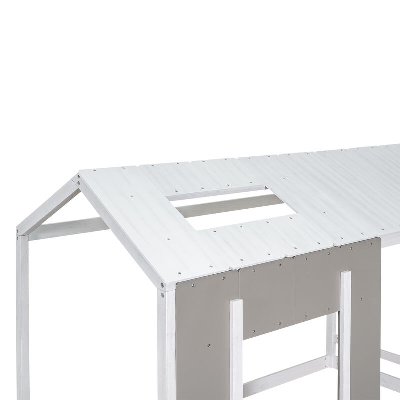 Merax House Platform with Roof and Window