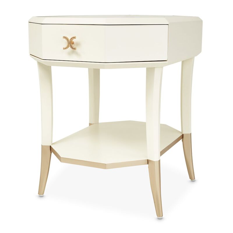 Michael Amini La Rachelle Octagonal End Table - Champagne