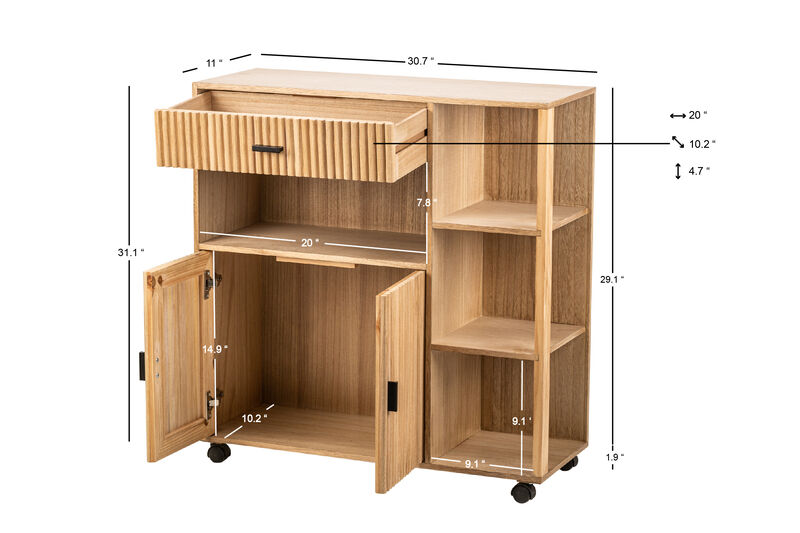 Solid Wood Serving Cart