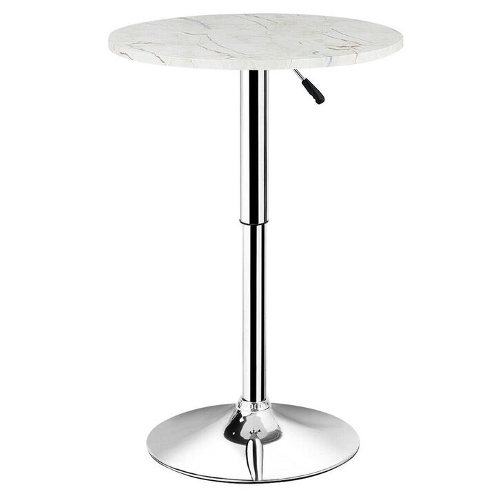 Adjustable 360° Swivel Height Round Pub Table with Marble Top Adjustable 360° Swivel Height Round Pub Table with Marble Top