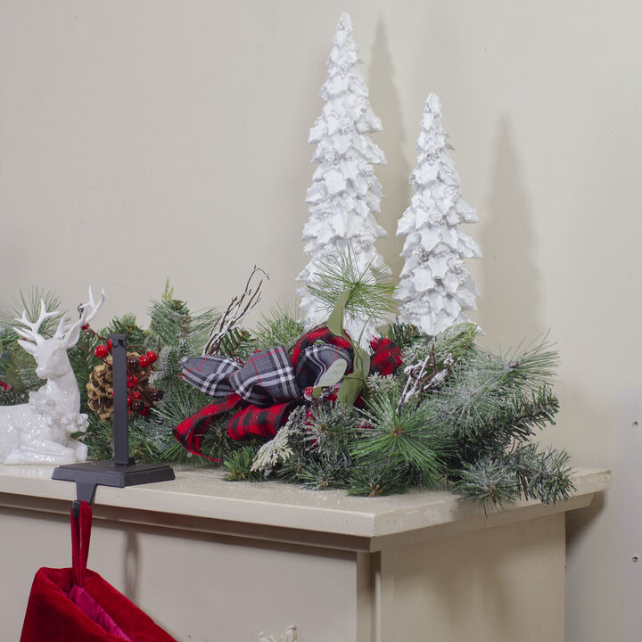 6' x 12" Dual Plaid and Berries Artificial Christmas Garland - Unlit