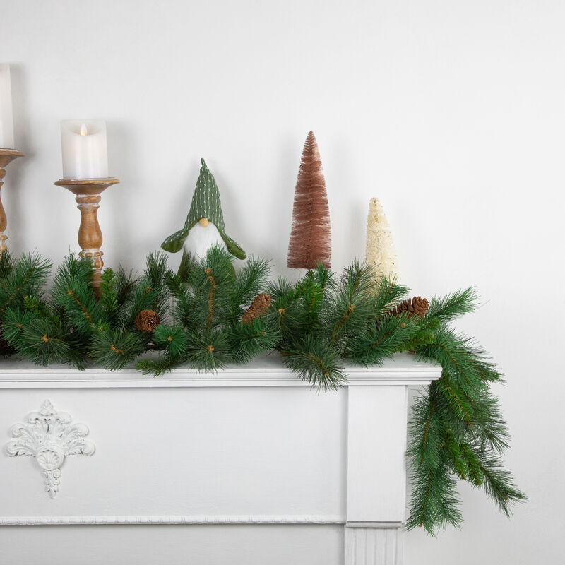 9' x 12" Green Pine and Pine Cones Artificial Christmas Garland  Unlit