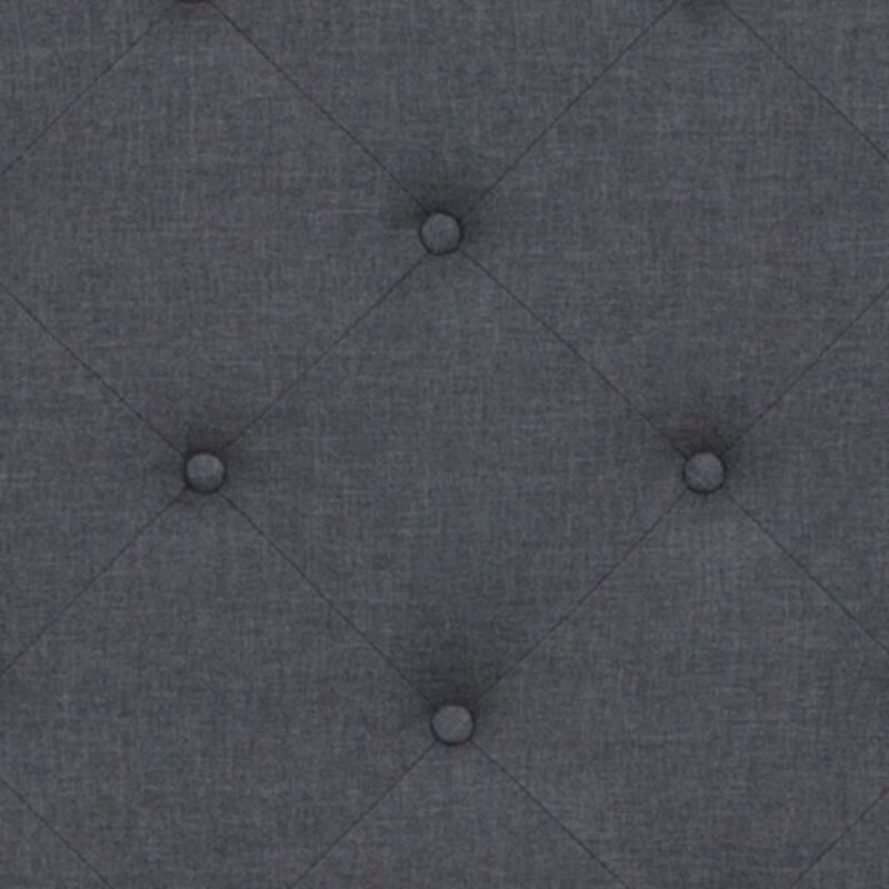 Brighton Queen Size Tufted Upholstered Platform Bed in Dark Gray Fabric with Memory Foam Mattress