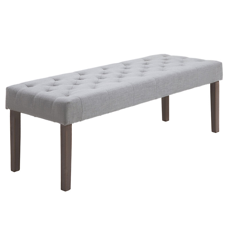 Simple Tufted Upholstered Ottoman Accent Bench with Soft Comfortable Cushion