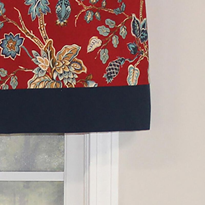 RLF Home Gianna Banded Valance Spa. 3" Rod Pocket, Contrast bottom banding. 50"W x 16"L