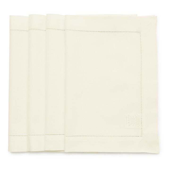 Solino Home Cotton Linen 14 x 19 Inch Placemats Set of 4 | Cotton Linen Hemstitch