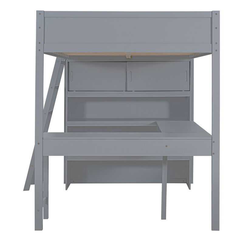 Merax Loft Bed with Desk and Shelf