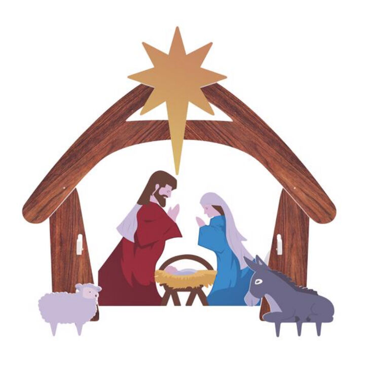 Outdoor PVC Nativity Jesus Decoration - Stable Garden Decor for Christmas Yard Displays