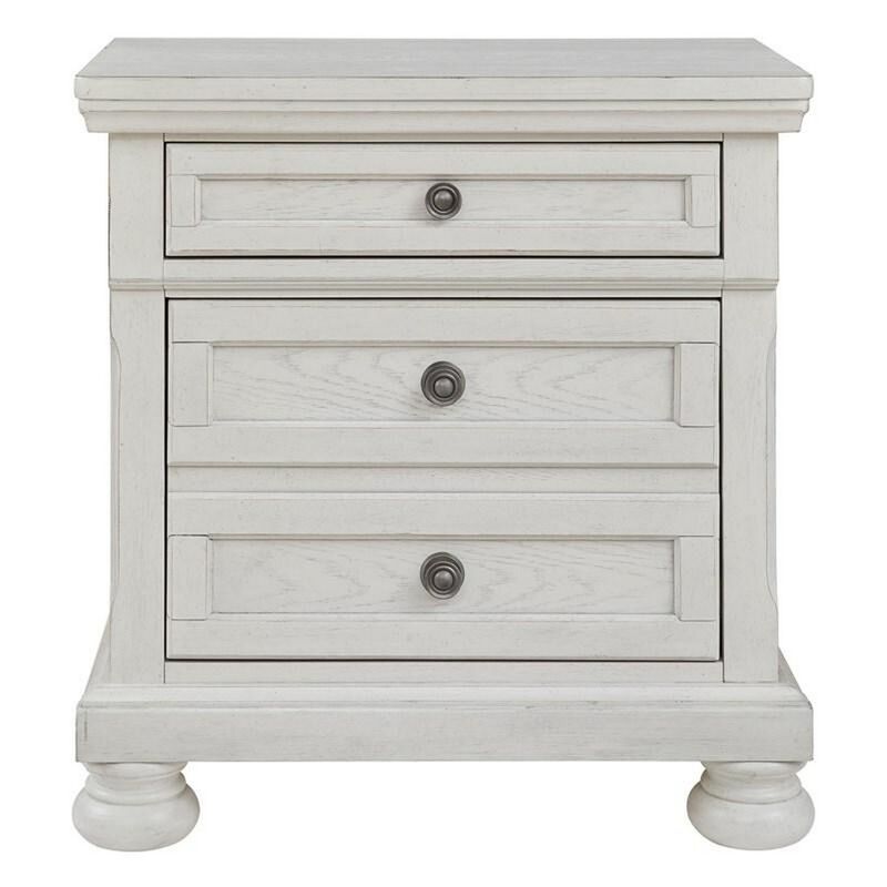 Julia 30 Inch Casual Nightstand, Wood, 2 Drawers, Pull Out Tray, White-Benzara