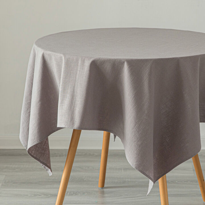 Deerlux 100% Pure Linen Washable Tablecloth Solid Color, 52" x 52" Square White