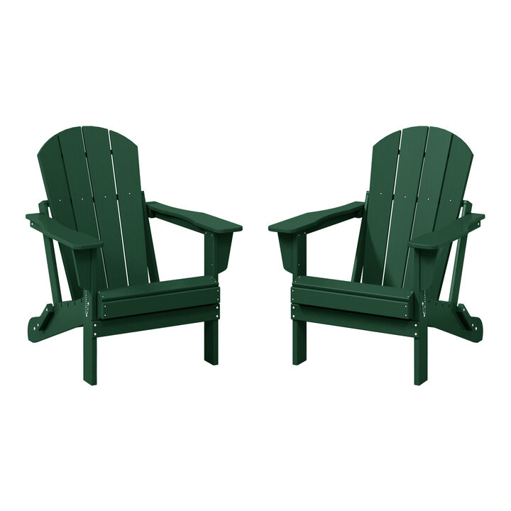 WestinTrends Westintrends 2 piece set outdoor folding Poly Adirondack chair