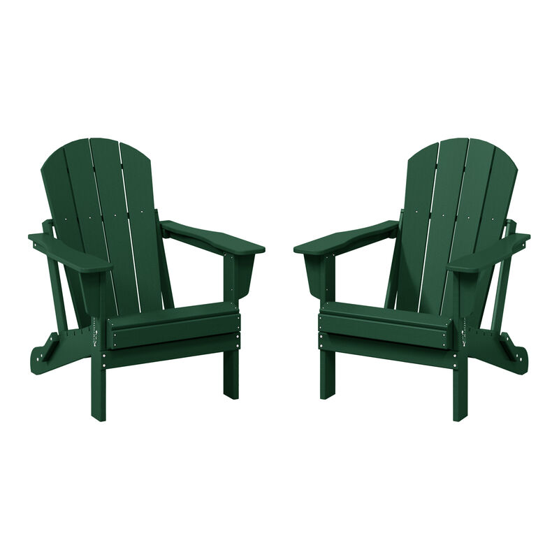 WestinTrends Westintrends 2 piece set outdoor folding Poly Adirondack chair