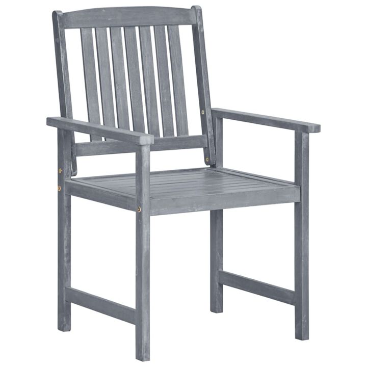 vidaXL Patio Chairs with Cushions 6 pcs Solid Acacia Wood Gray