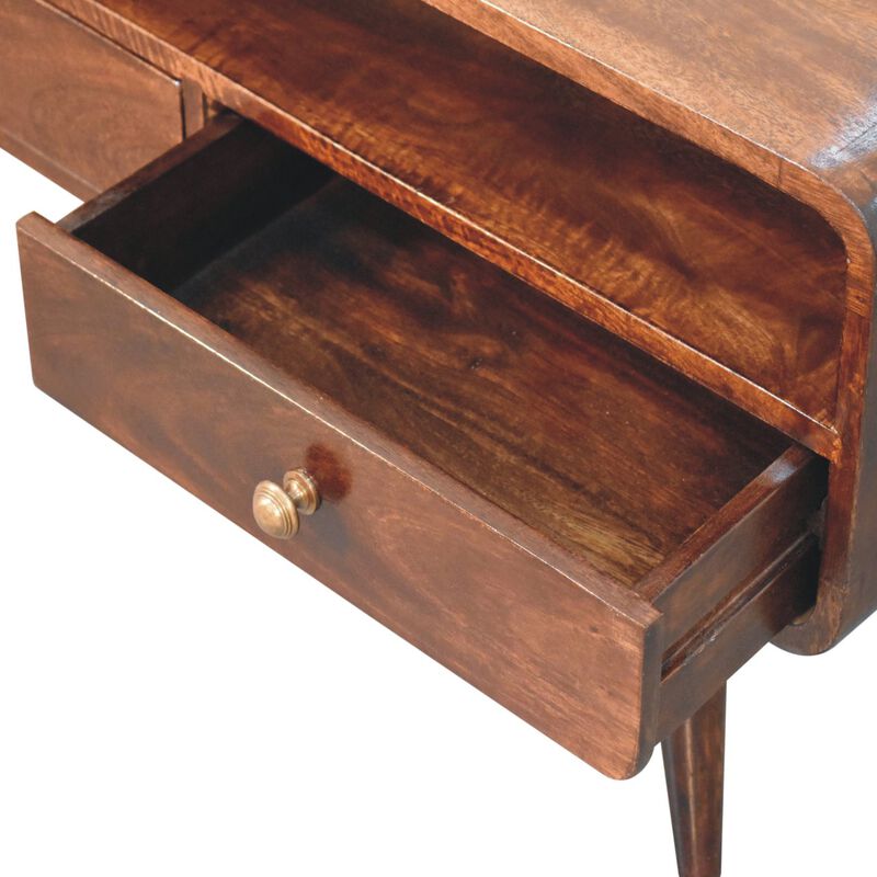 Artisan Furniture Solid Wood Curved California Walnut Media Unit