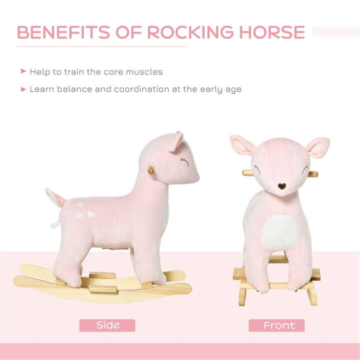 Baby Rocking Horse for 36-72 Months, Plush Ride-On Toy for Preschoolers