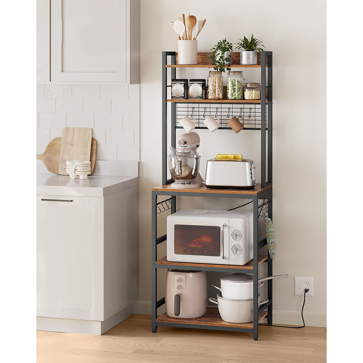 Hutch Bakers Rack with Power Outlet