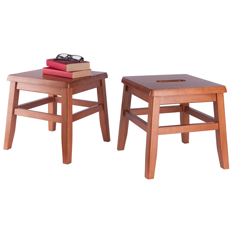 Winsome Kaya 2-Pc Conductor Stool Set, Teak