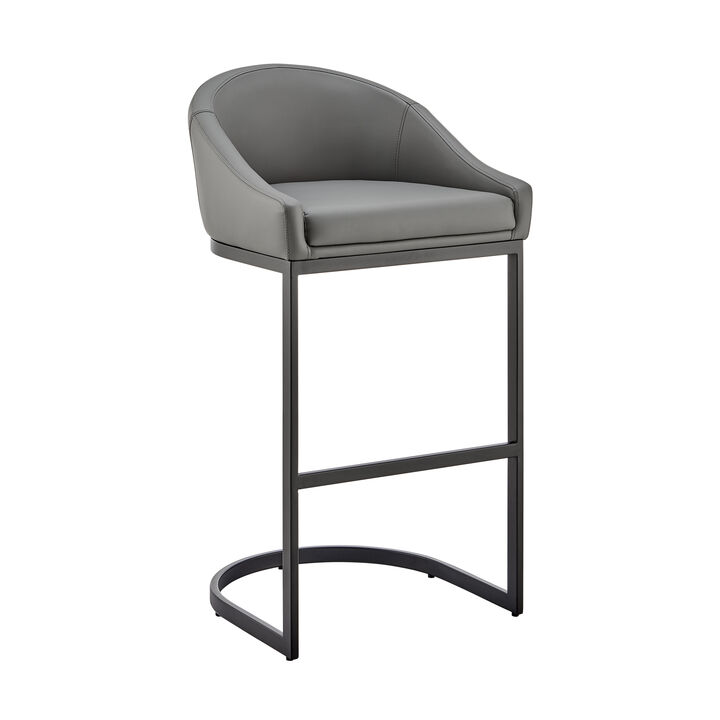 Atherik Bar Stool in Metal/Faux Leather