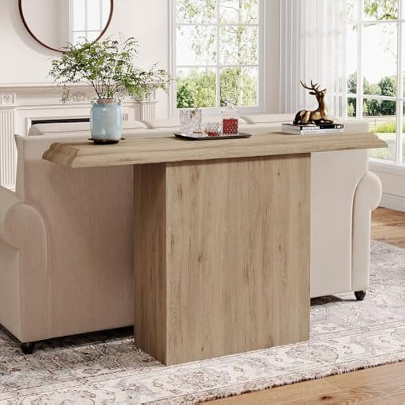 41" Farmhouse Console Table, Simple Hallway Table, Wood Sofa Table for Living Room, Entryway, Oak