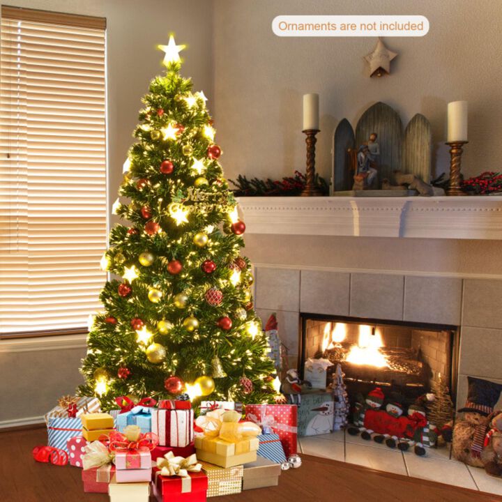 Hivvago Prelit Fiber Optic Christmas Tree with Warm White Lights
