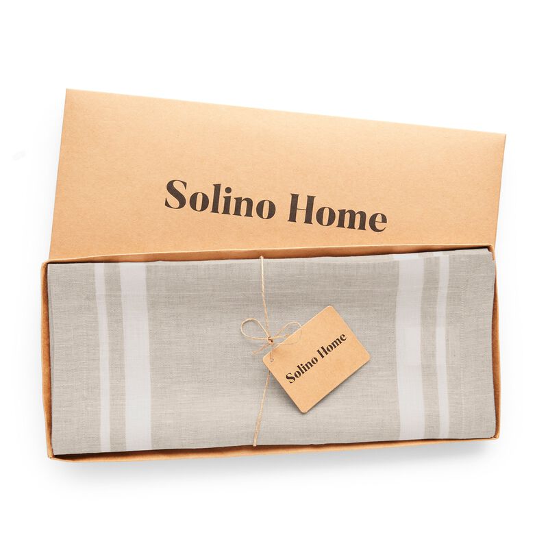 Solino Home 100% Pure Linen Table Runner | French Stripe