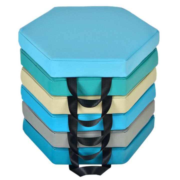 Hivvago 6 Pieces Multifunctional Hexagon Toddler Floor Cushions Classroom Seating with Handles