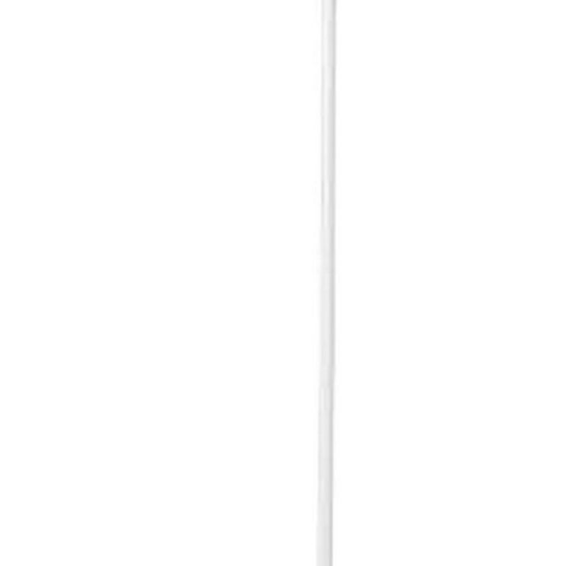 Floor Lamp with Adjustable Torchiere Head and Sleek Metal Body, White-Benzara