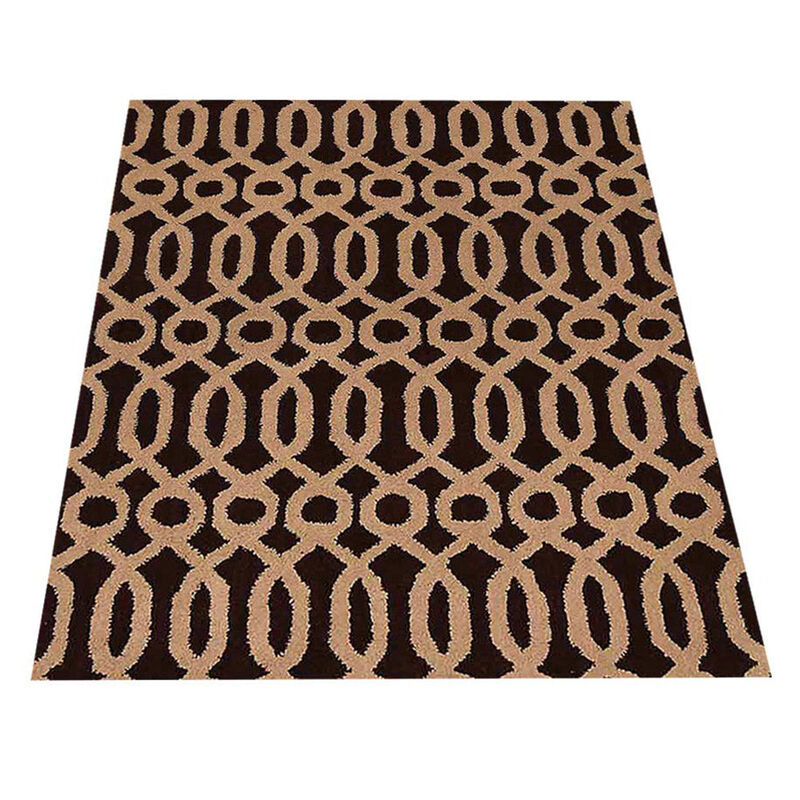 RUGSOTIC CARPETS HAND TUFTED WOOL ECO-FRIENDLY AREA RUGS  - 5'x8', Rectangle Shape, Brown & Beige, Contemporary Modern Design, High Pile Handmade Area Rugs for Living Room, Bed Room (K00734)