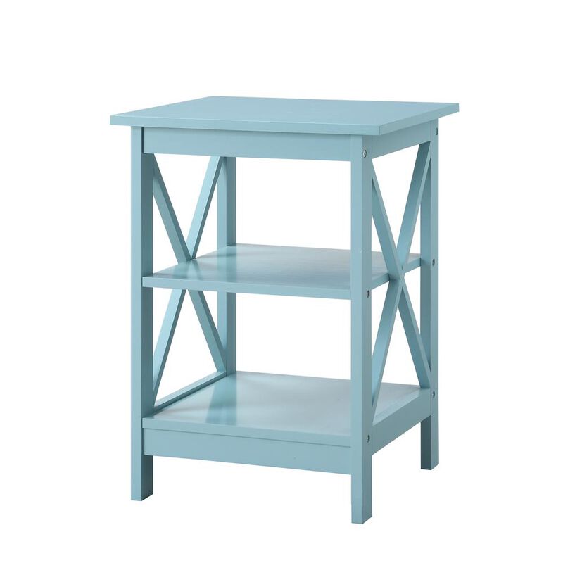 Convience Concept, Inc. Oxford End Table with Shelves Sea Foam Blue