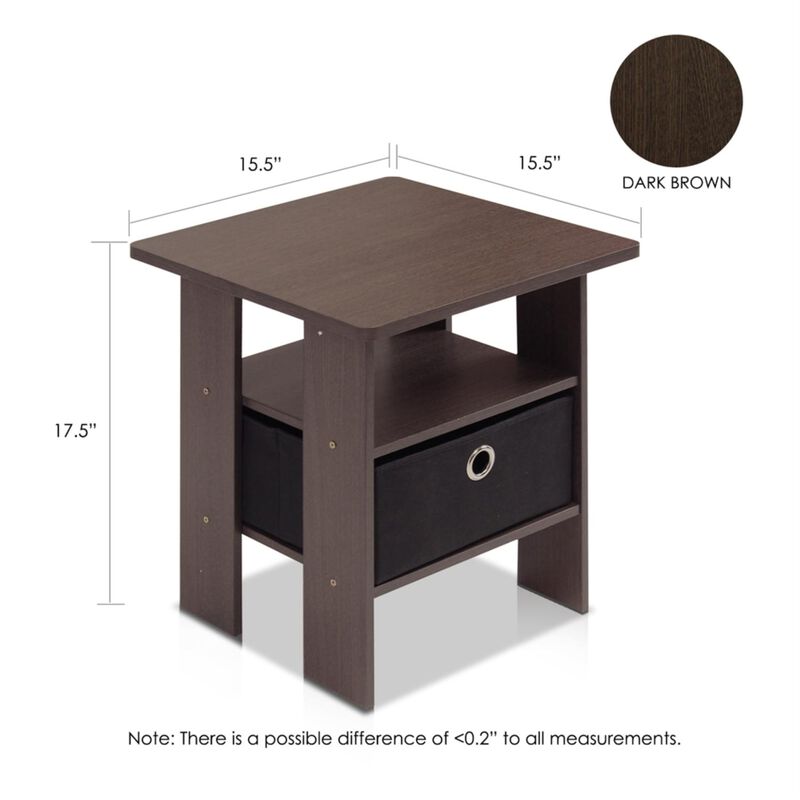 End Table Bedroom Night stand w/Bin Drawer