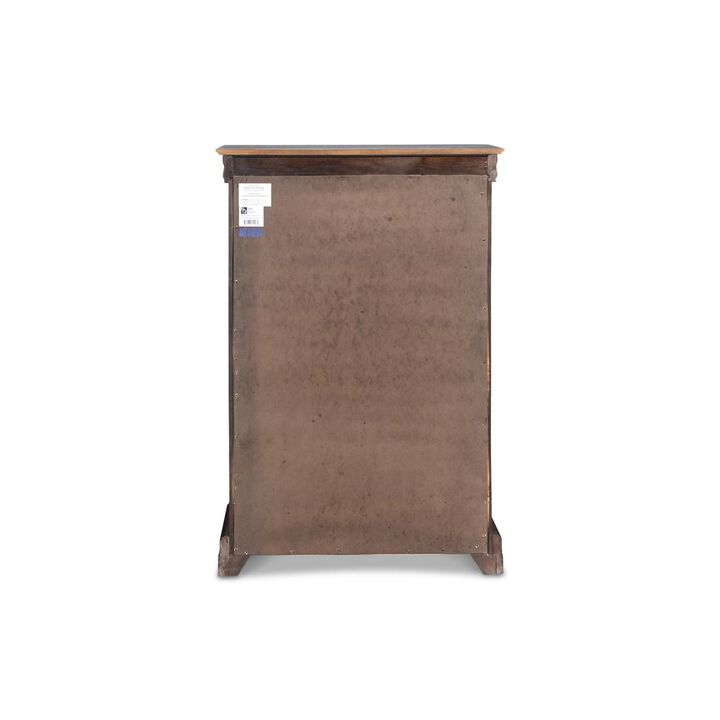 New Classic Furniture Versailles Solid Wood 5-Drawer Lift Top Chest in Bordeaux Cherry