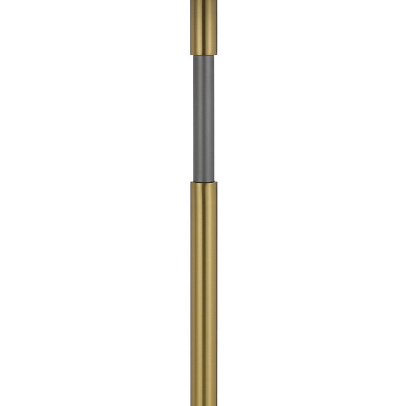 Siu 30 Inch Table Lamp, Gold Metal Thin Pole w Finial, Black Shade - Benzara