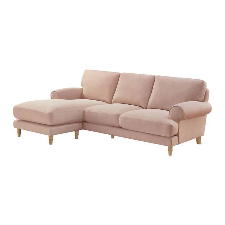 Rustic Manor Bridgette Velvet/Linen Chaise Sofa