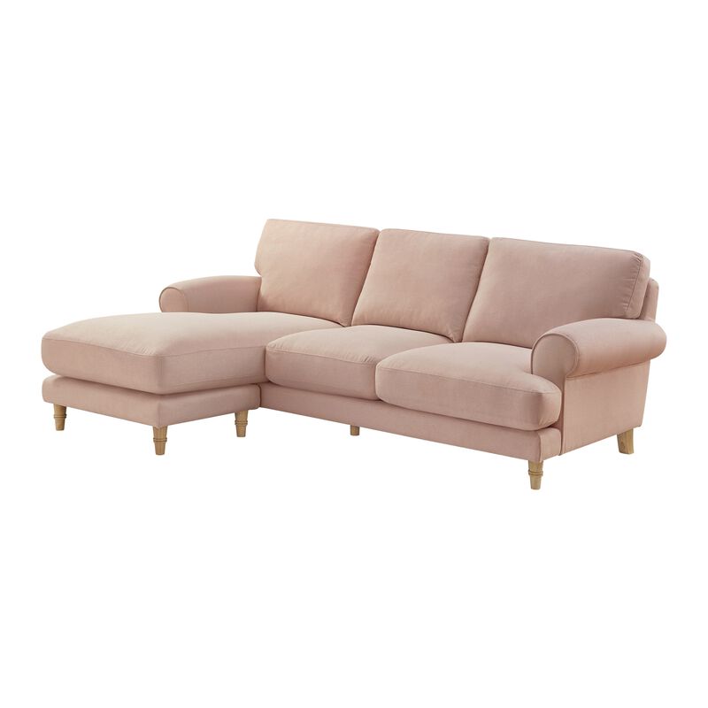 Rustic Manor Bridgette Velvet/Linen Chaise Sofa