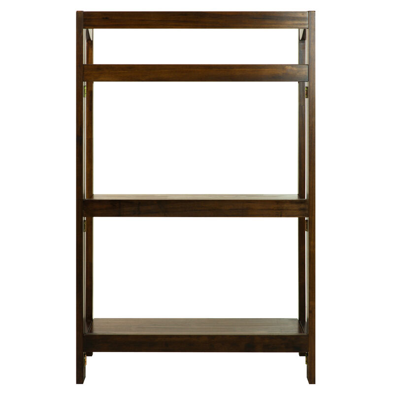 Casual Home Stratford 3-Shelf Folding Bookcase-Warm Brown