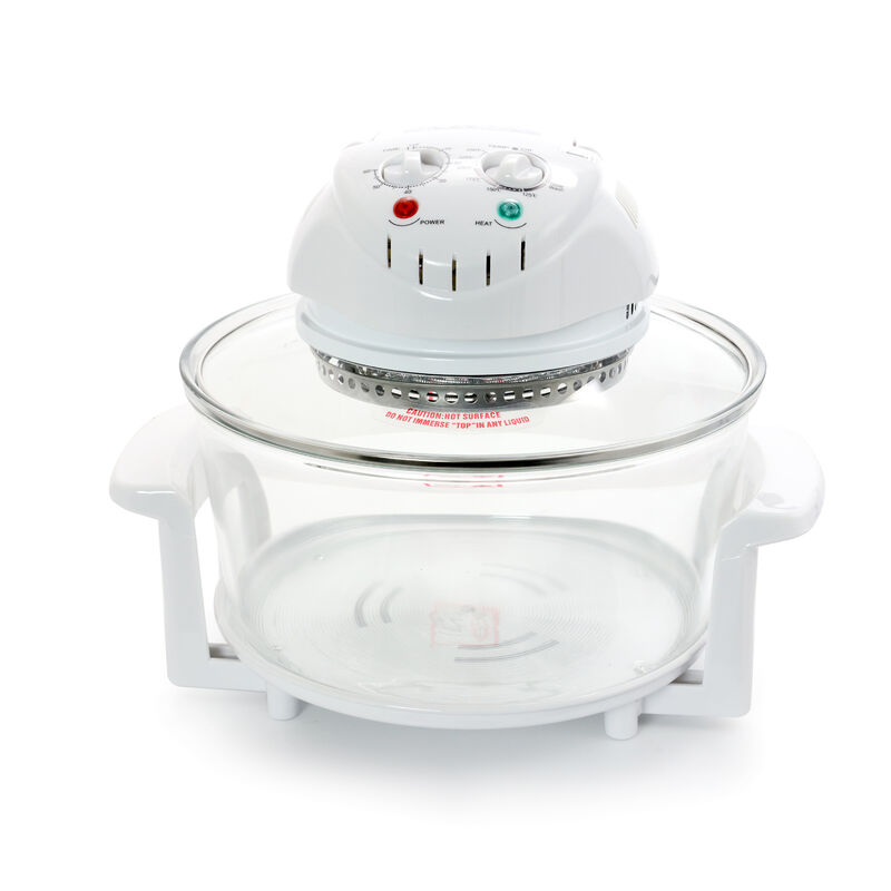 MegaChef Multipurpose Countertop 14.25 Inch Halogen Oven Air Fryer/Rotisserie/Roaster in White