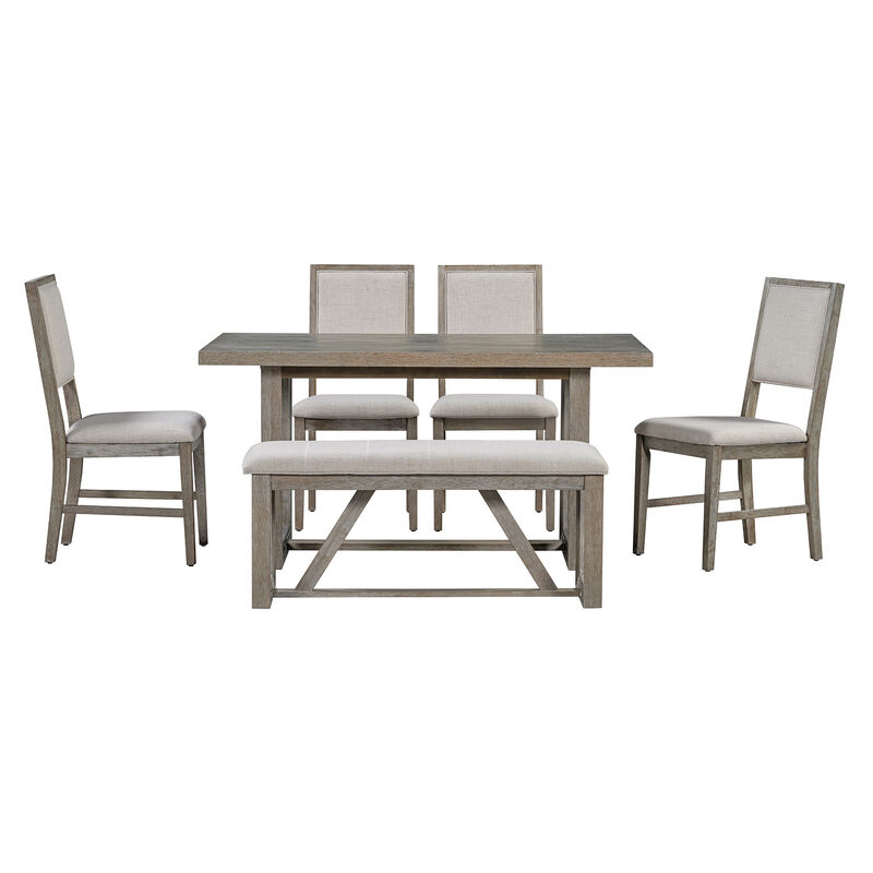 Merax 6-Piece Retro Wood Dining Set